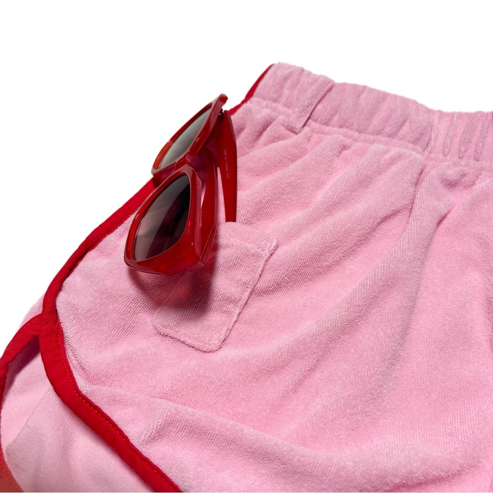 Glossier Summer Capsule Collection Terry Cloth Shorts Retro Pink Limited Edition - Picture 4 of 9